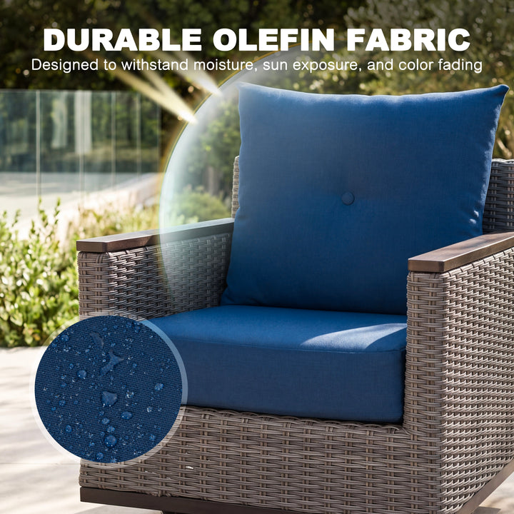 23 x 24 Inch Outdoor Olefin Chair Cushion Set, Tufted Design