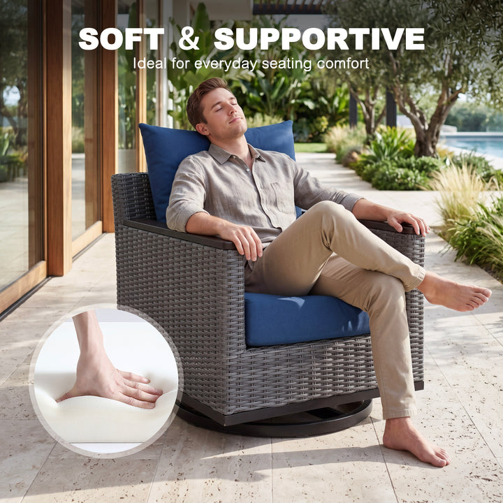 23 x 24 Inch Outdoor Olefin Chair Cushion Set, Tufted Design