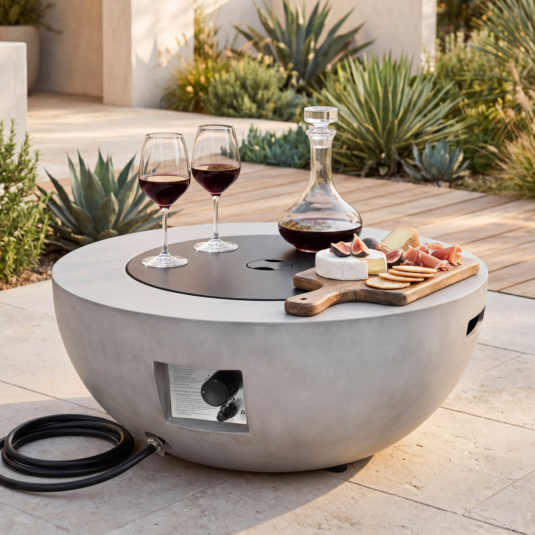 31.5" Bowl-Shaped Outdoor Propane Fire Pit Table, 50,000 BTU, CSA Certified