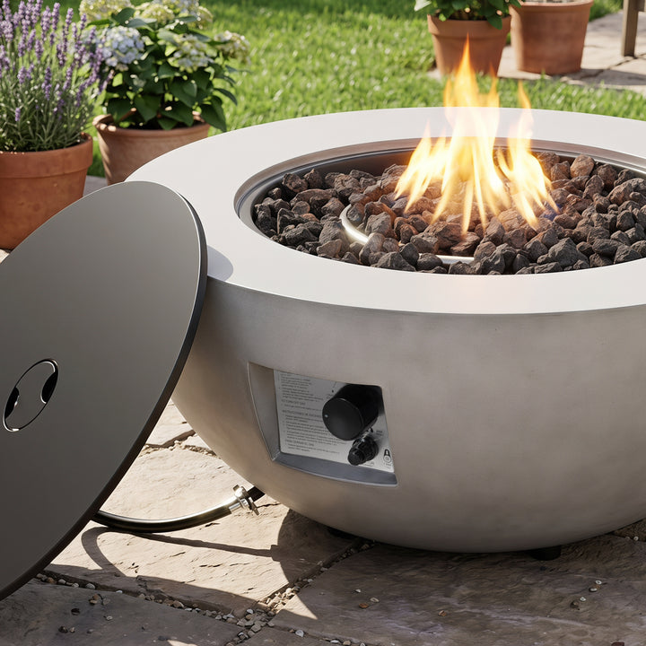 31.5" Bowl-Shaped Outdoor Propane Fire Pit Table, 50,000 BTU, CSA Certified