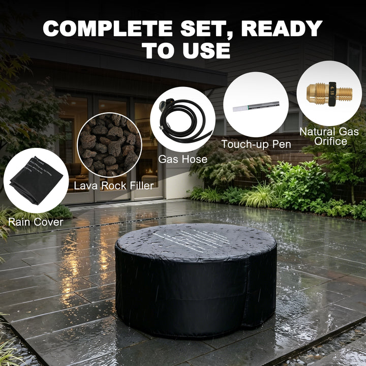50,000 BTU Bowl-Shaped Patio Propane Fire Pit Table with Hidden Tank Table