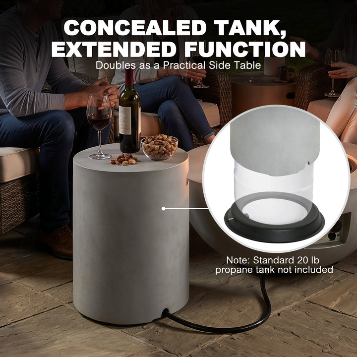 50,000 BTU Bowl-Shaped Patio Propane Fire Pit Table with Hidden Tank Table