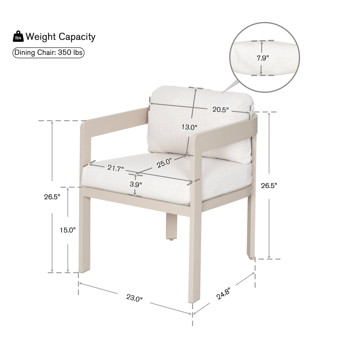 Patio Time Outdoor Aluminum Dining Chair Set of 2