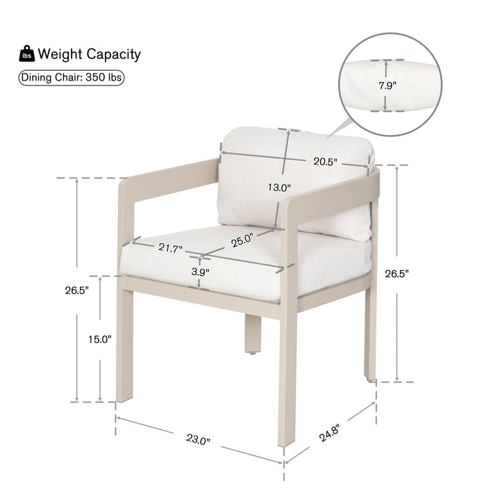 Patio Time Outdoor Aluminum Dining Chair Set of 2