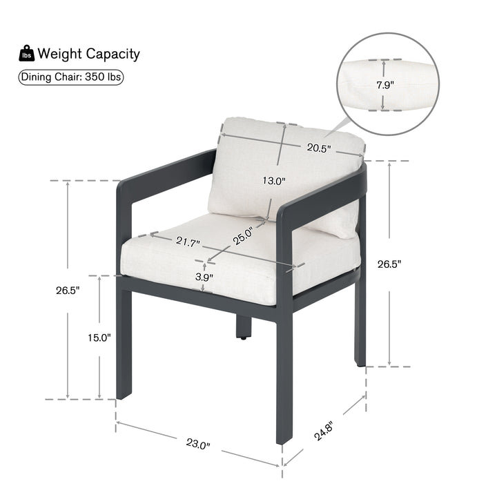 Patio Time Outdoor Aluminum Dining Chair Set of 2