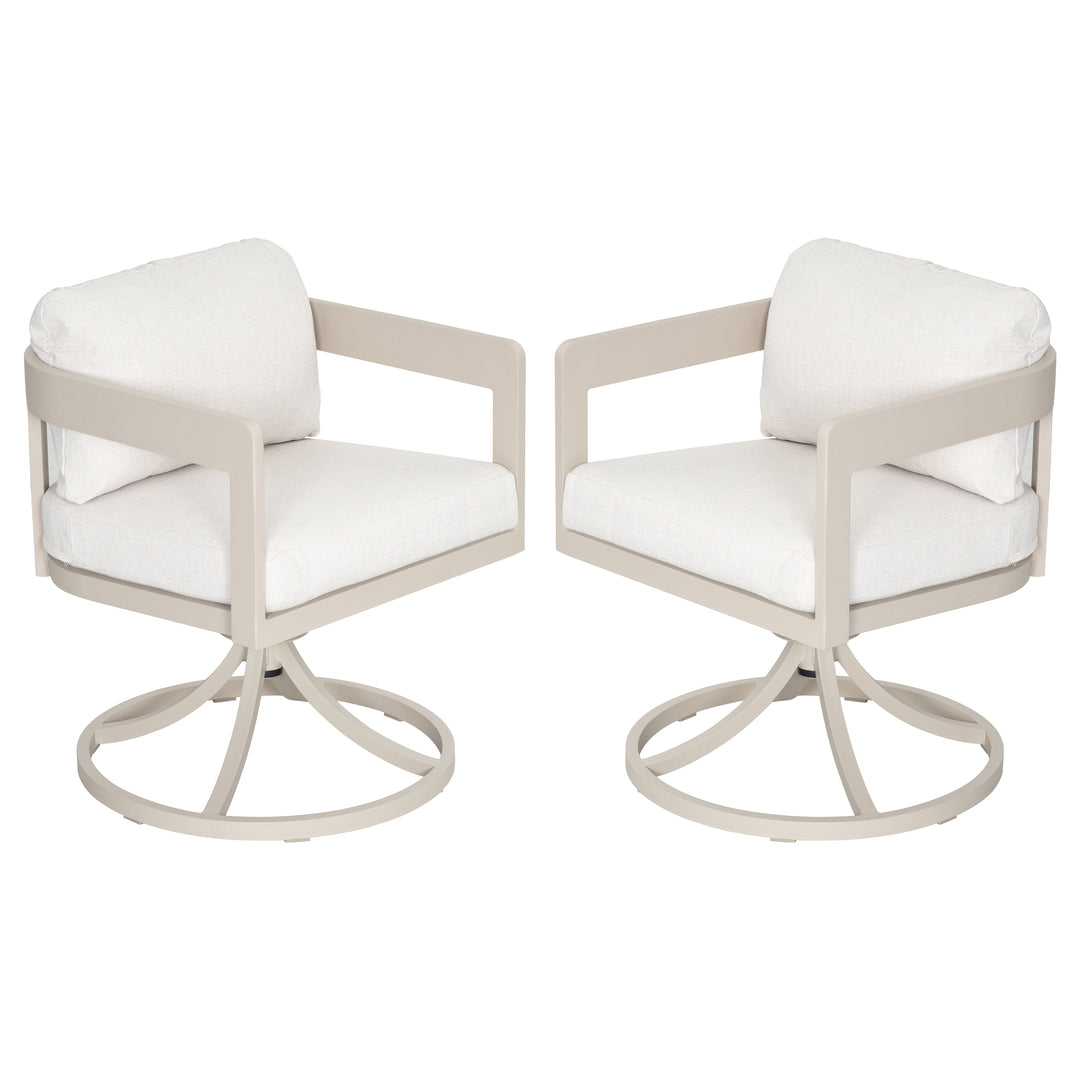 Patio Time Outdoor Aluminum Swivel Dining Chair Set of 2