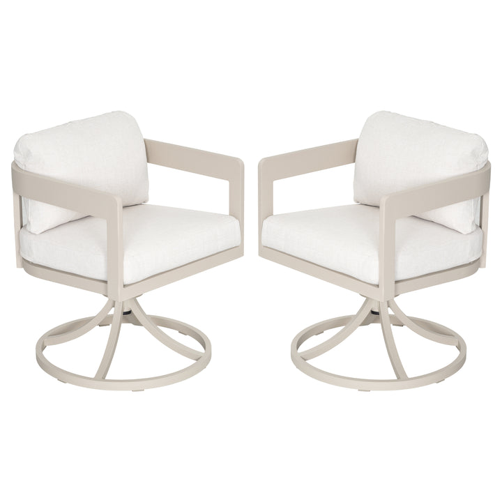 Patio Time Outdoor Aluminum Swivel Dining Chair Set of 2