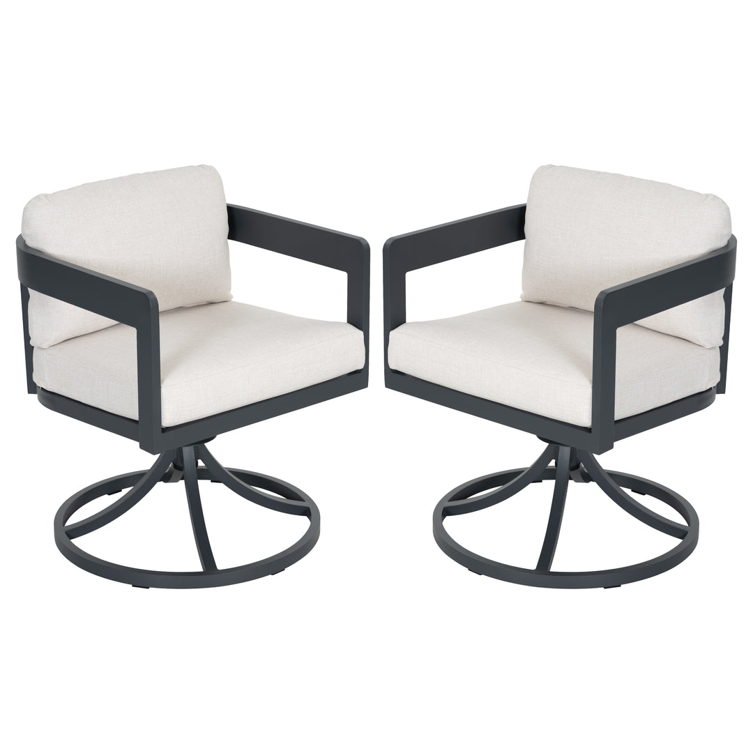 Patio Time Outdoor Aluminum Swivel Dining Chair Set of 2