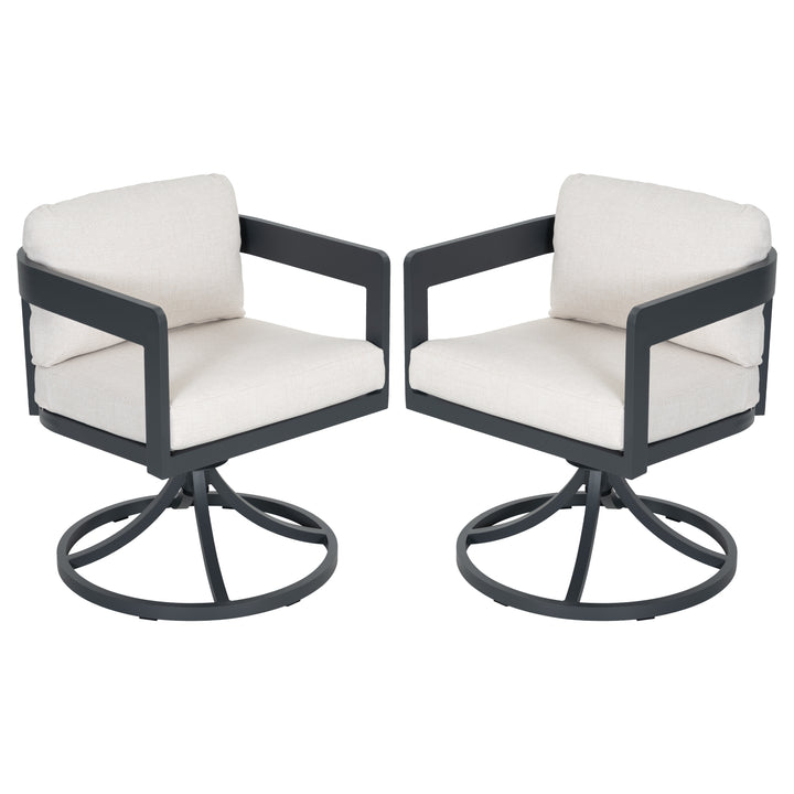 Patio Time Outdoor Aluminum Swivel Dining Chair Set of 2