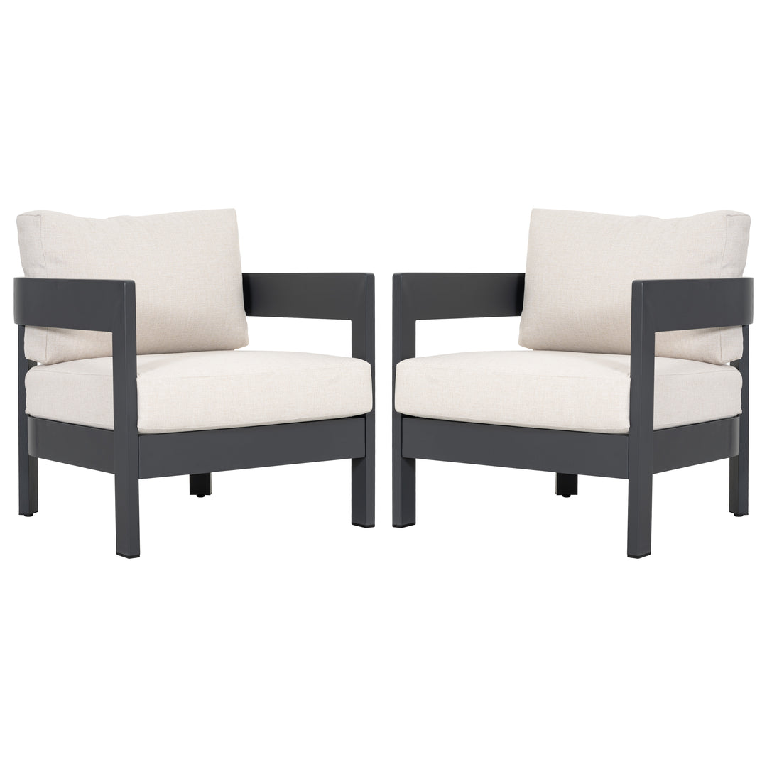 Patio Time Outdoor Aluminum Patio Chair Set of 2