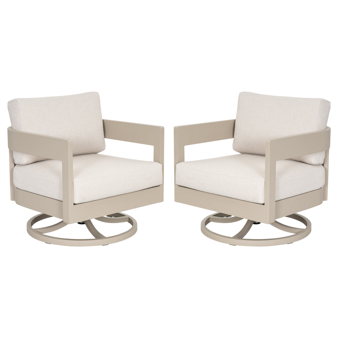 Patio Time Outdoor Aluminum Swivel Patio Chair Set of 2