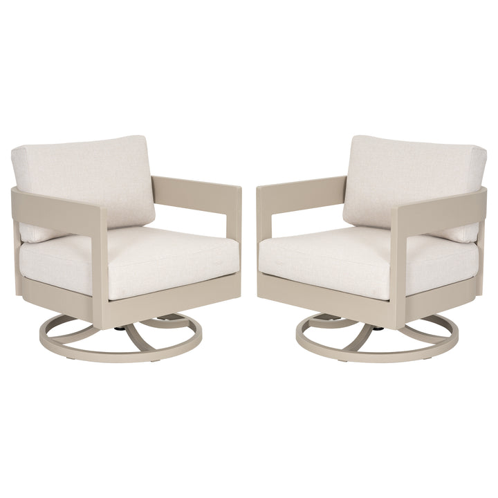 Patio Time Outdoor Aluminum Swivel Patio Chair Set of 2