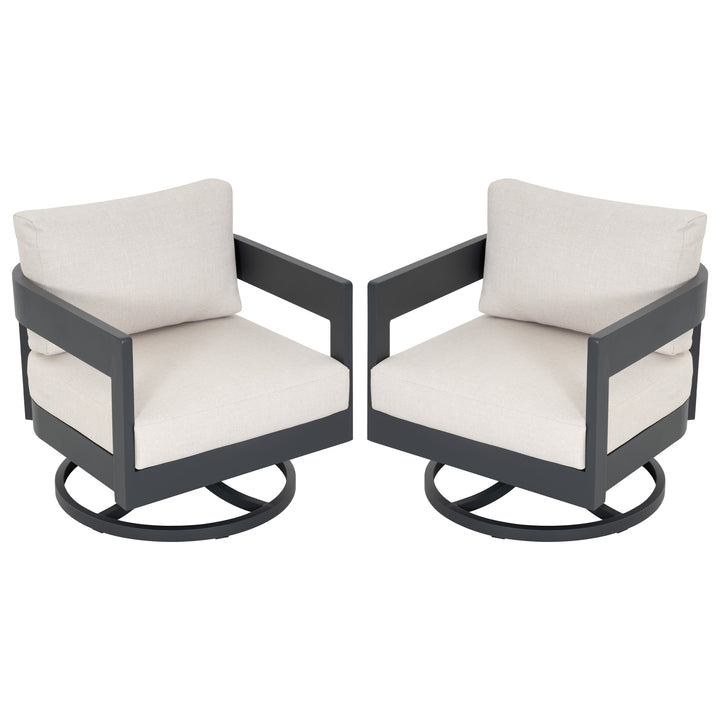 Patio Time Outdoor Aluminum Swivel Patio Chair Set of 2