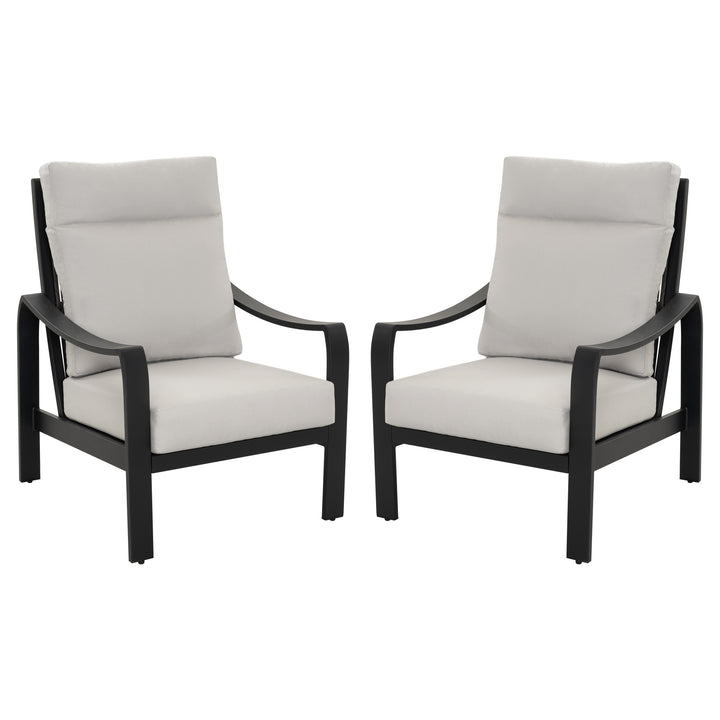 Patio Time Aluminum and Textilene Rope High Back Patio Chair Set of 2