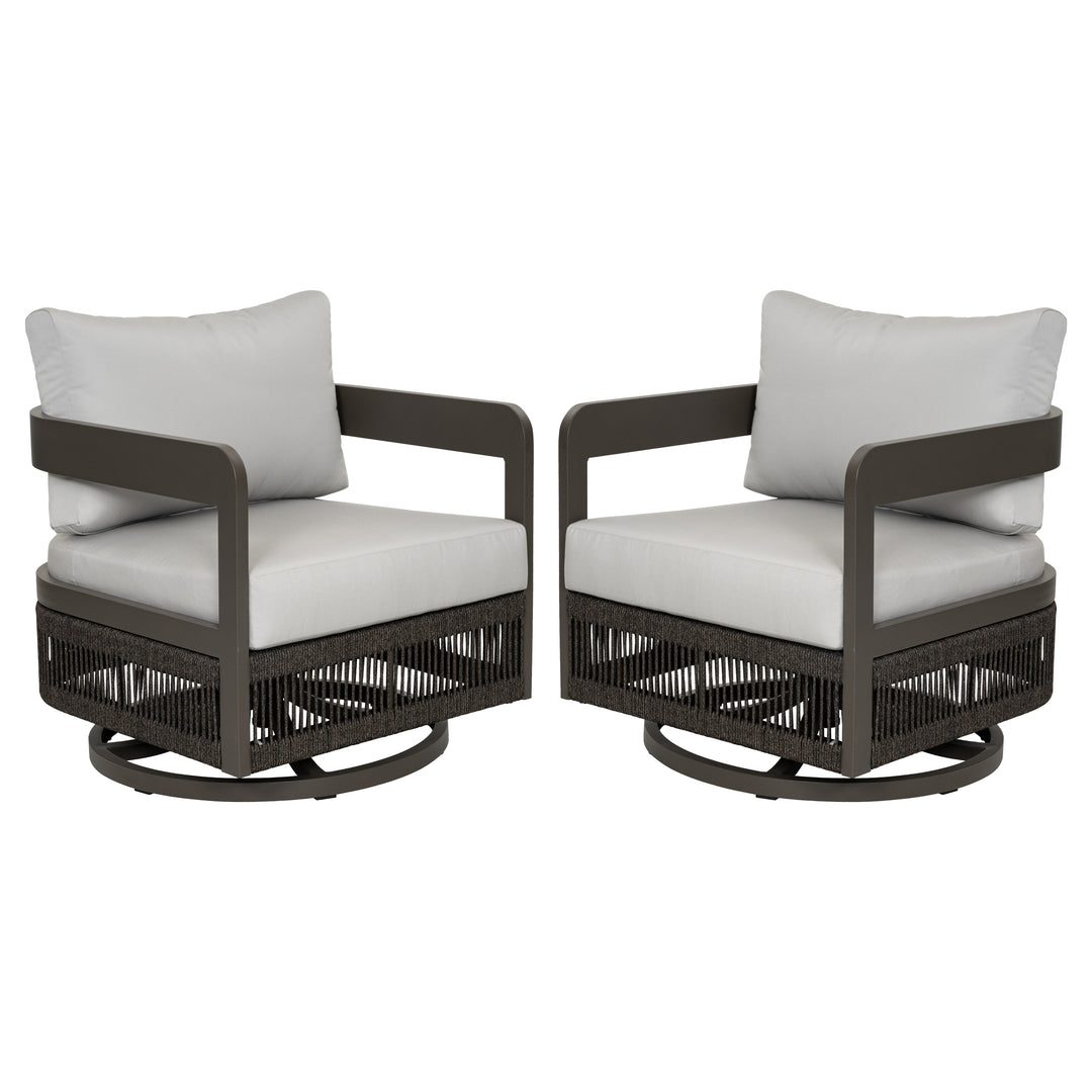 Patio Time Aluminum Swivel Patio Chair Set of 2