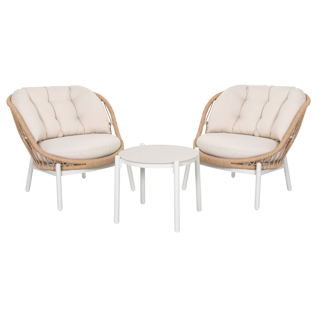 Patio Time 3-Piece Aluminum Patio Balcony Set with 19.7¡± Round Table for 2