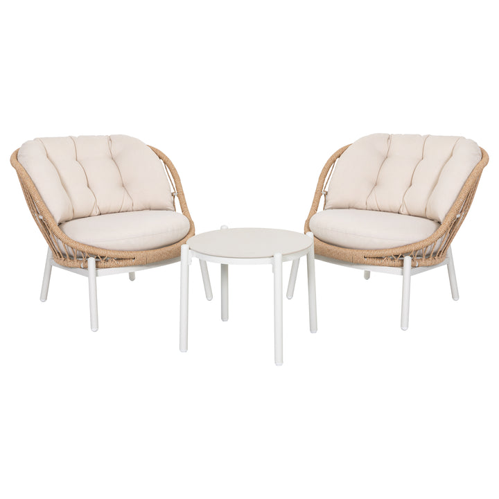 Patio Time 3-Piece Aluminum Patio Balcony Set with 19.7¡± Round Table for 2