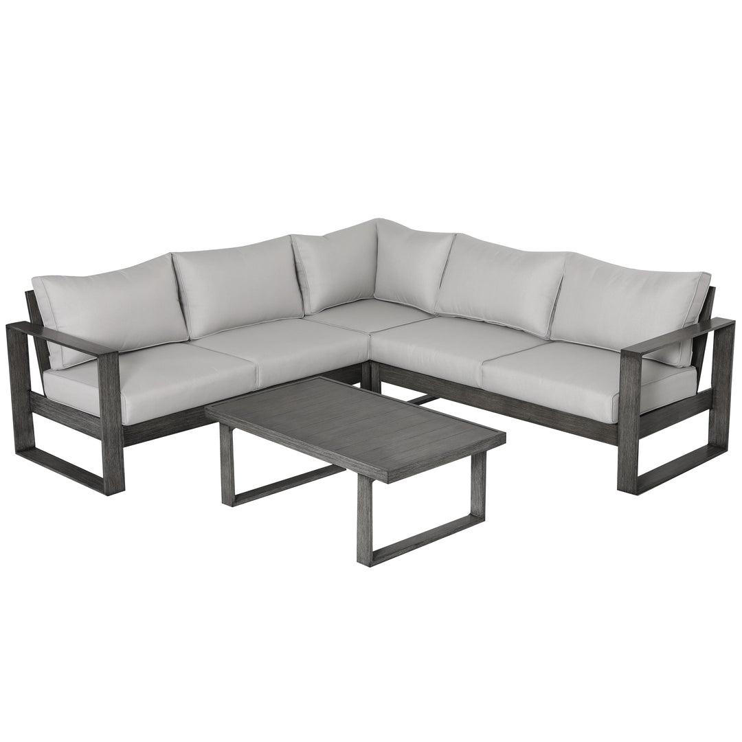 4-Piece Outdoor Aluminum Sectional Sofa Set