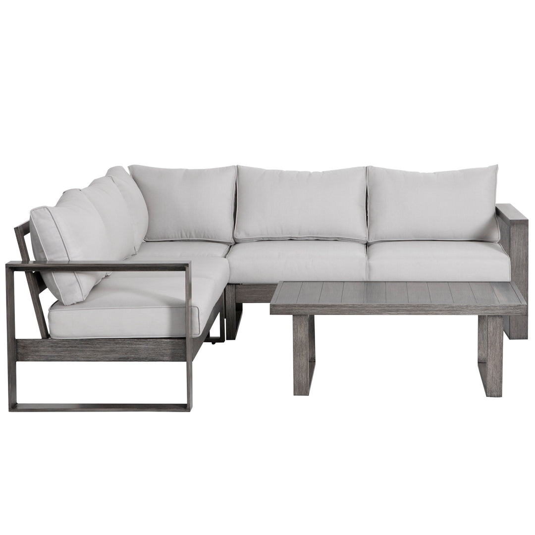 4-Piece Outdoor Aluminum Sectional Sofa Set