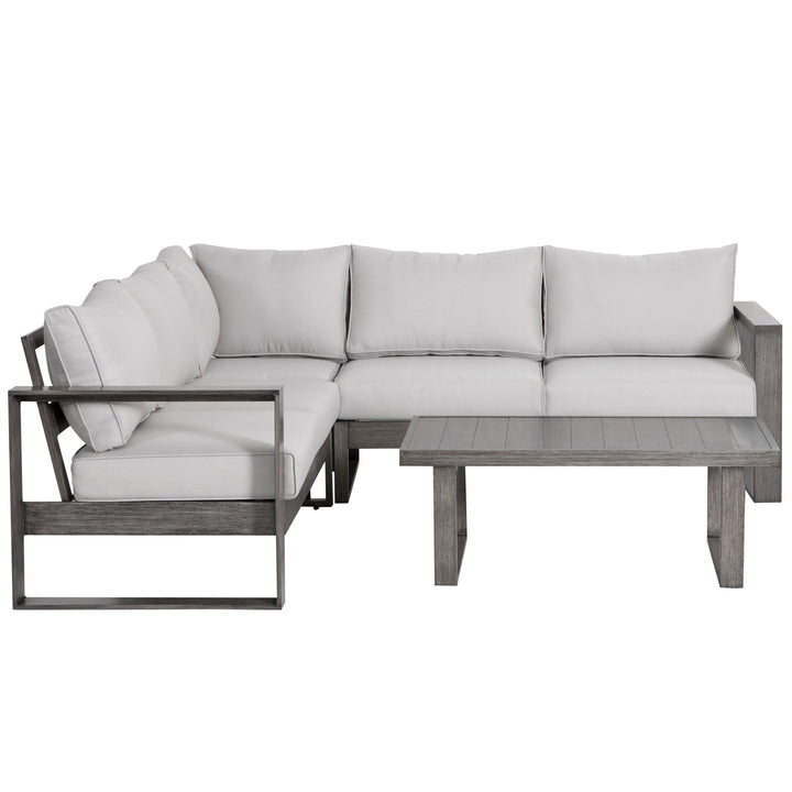 4-Piece Outdoor Aluminum Sectional Sofa Set