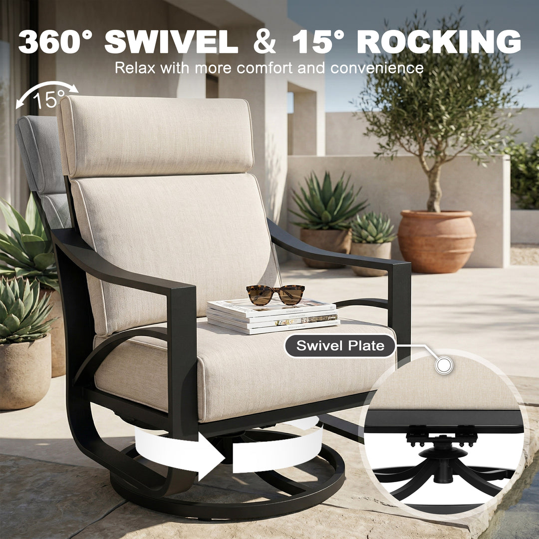 4-Piece Sofa Set with Thick Padded Zippered Cushions, Beige