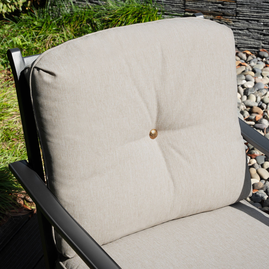 2-Piece Outdoor Swivel Patio Sofas with Thick Olefin Cushions and Wide Seat