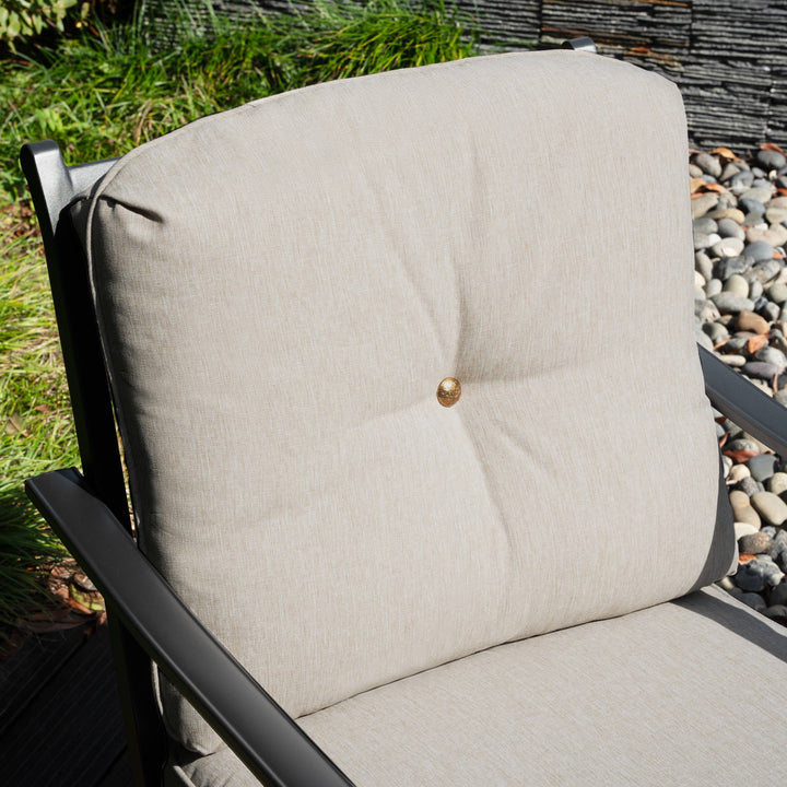 2-Piece Outdoor Swivel Patio Sofas with Thick Olefin Cushions and Wide Seat