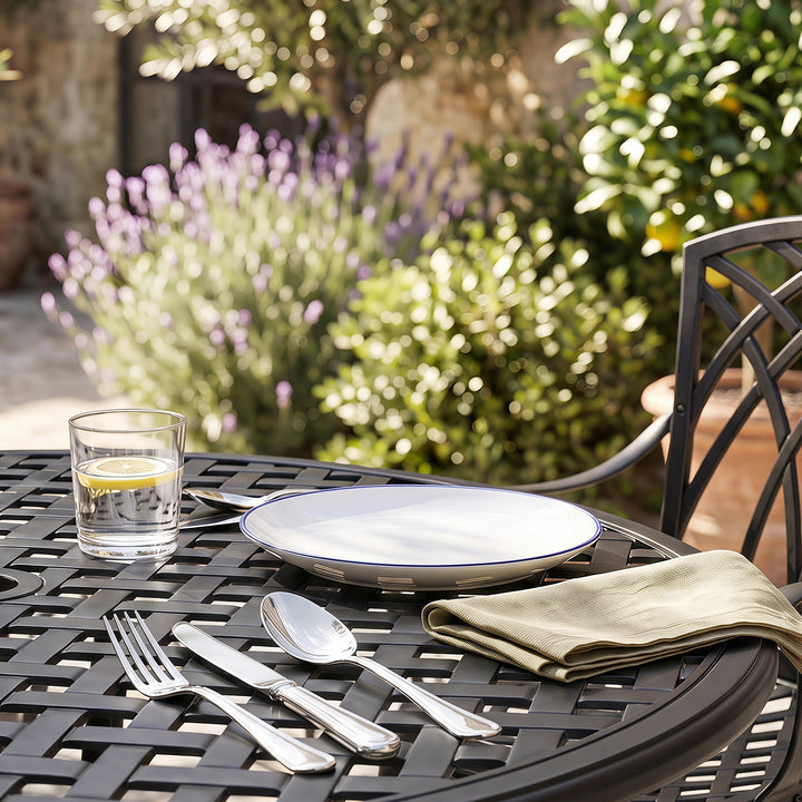 5-Piece Patio Cast Aluminum Dining Set with Umbrella Hole