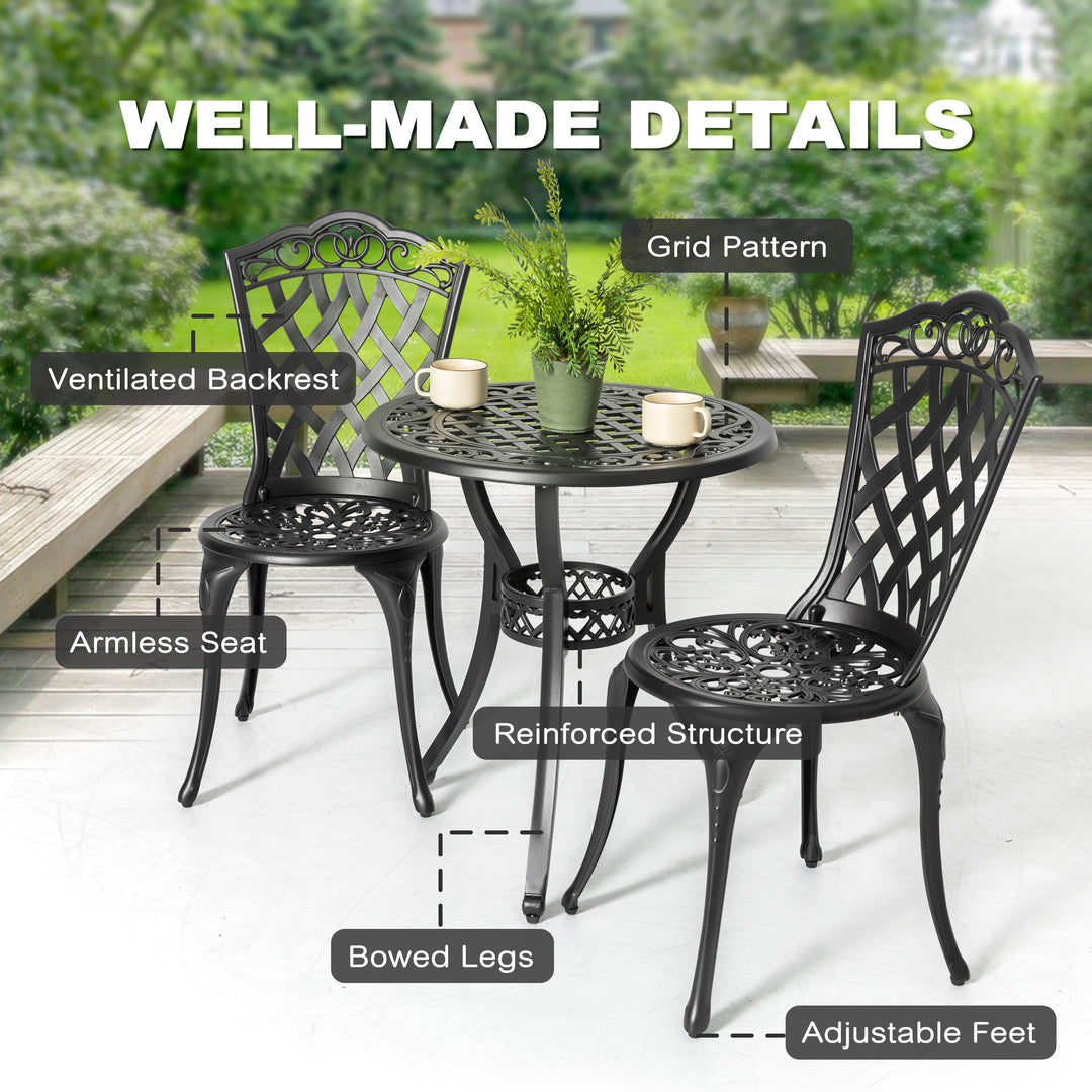 2 chair patio set with umbrella 3-Piece Patio Bistro Set Outdoor Cast Aluminum Bistro Table and Chairs – Nuu Garden