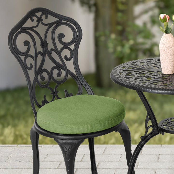 Patio 3-Piece Cast Aluminum Bistro Set with Cushions, Umbrella Hole