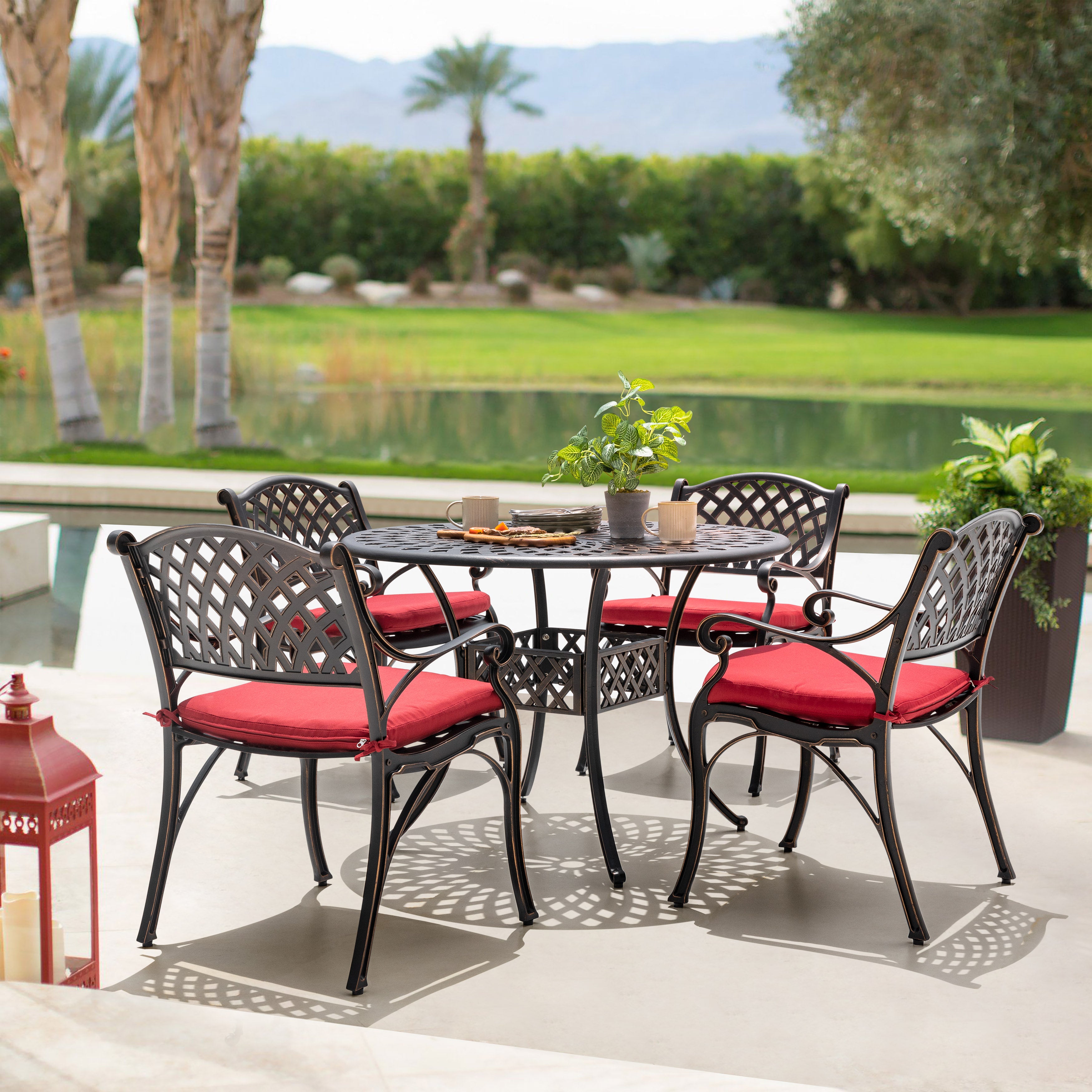 Nuu Garden 5pcs Aluminum Dining Set SCD002 01A black aluminum