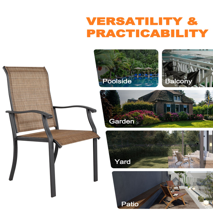 Outdoor 3-Piece Bistro Set, Textilene Fabric, Powder-Coated Iron Frame