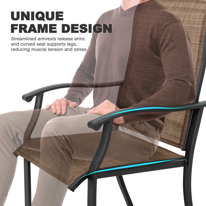 Outdoor 3-Piece Bistro Set, Textilene Fabric, Powder-Coated Iron Frame