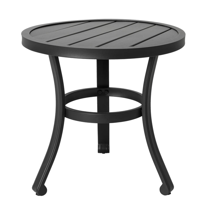 Outdoor Patio Bistro Set, 2 Bistro Chairs and 20 Inch Round Bistro Table, Powder-Coated Finish and Iron Frame, for Outdoor and Indoor Space, Patio, Deck, Garden, Backyard, Balcony, Black