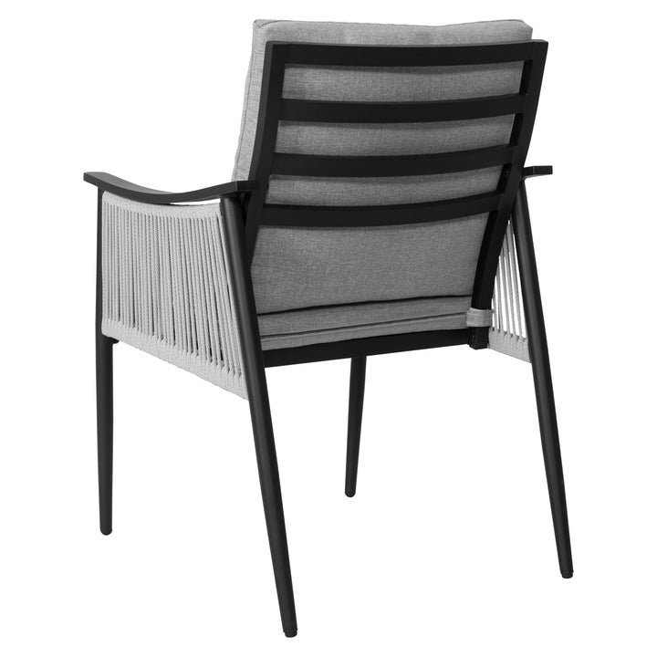 7-Piece Aluminum and Textilene Rope Patio Dining Set with Umbrella Hole