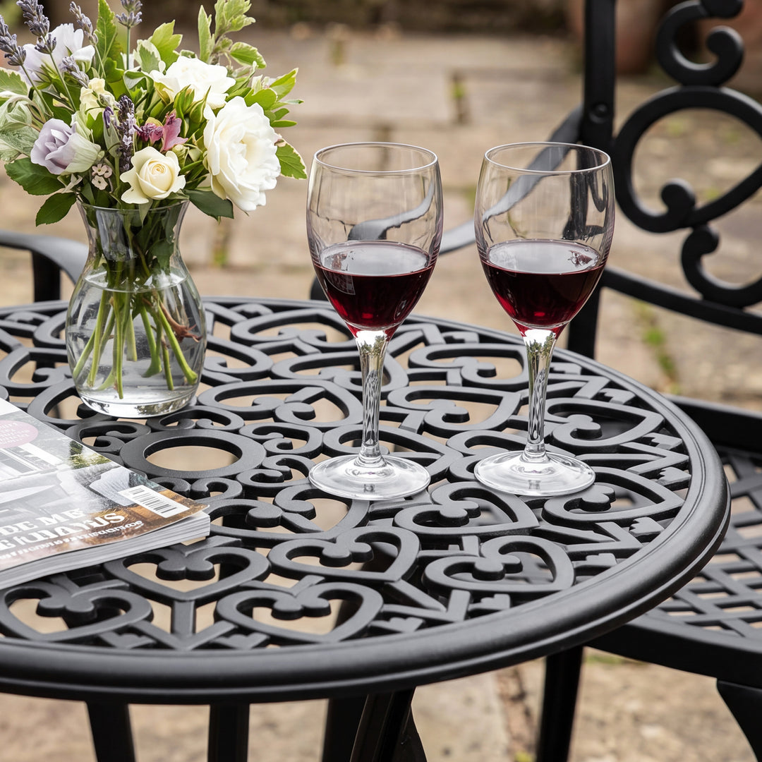 Nuu Garden Outdoor 3-Piece Cast Aluminum Patio Set and Umbrella Hole