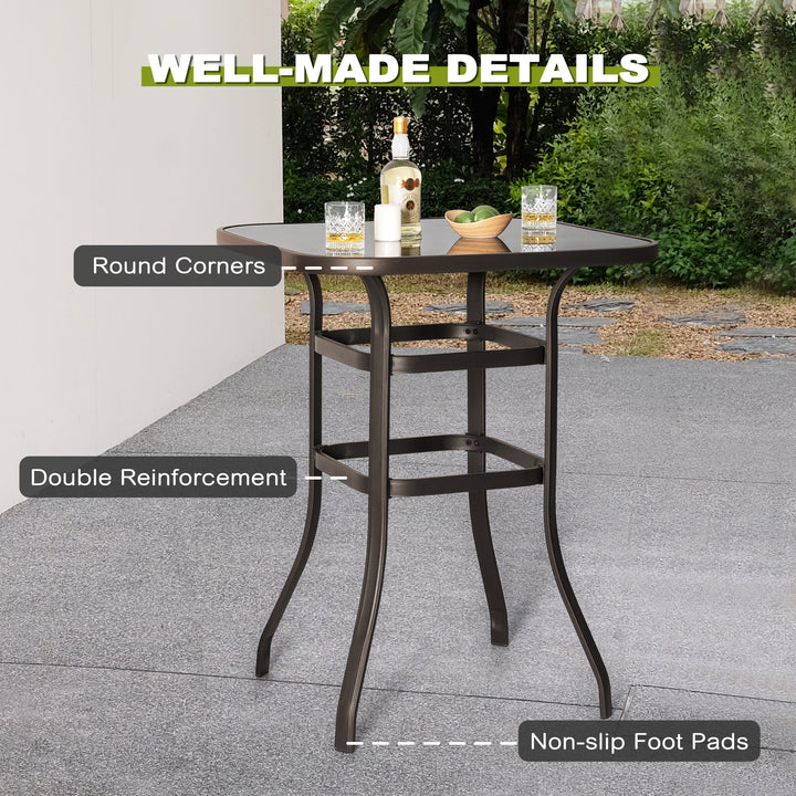 Outdoor 3-Piece Textilene Bar Set, Swivel Bar Stools and Bar Table