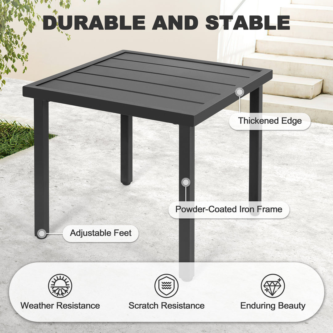3-Piece Patio Bistro Set, Stackable Design, Powder-Coated Metal Frame