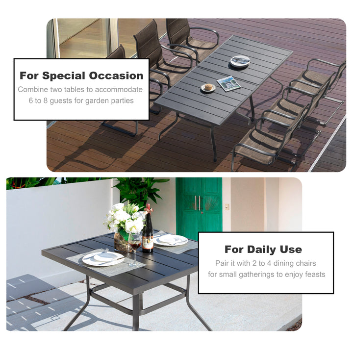Patio 5PCS Dining Set with Umbrella Hole and 4 Stackable Chairs