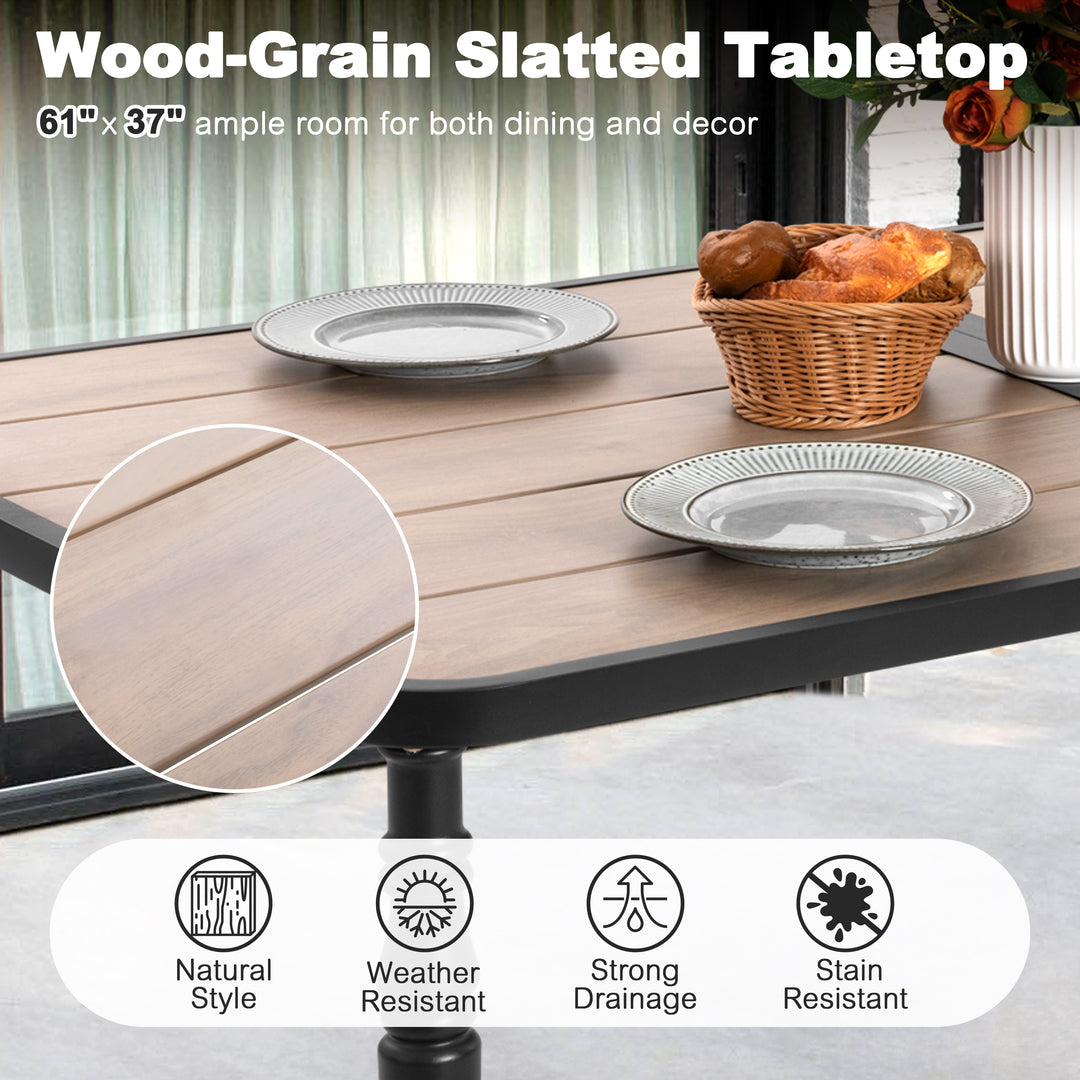 7-Piece Outdoor Dining Set with Padded Textilene C-Spring Motion Chairs
