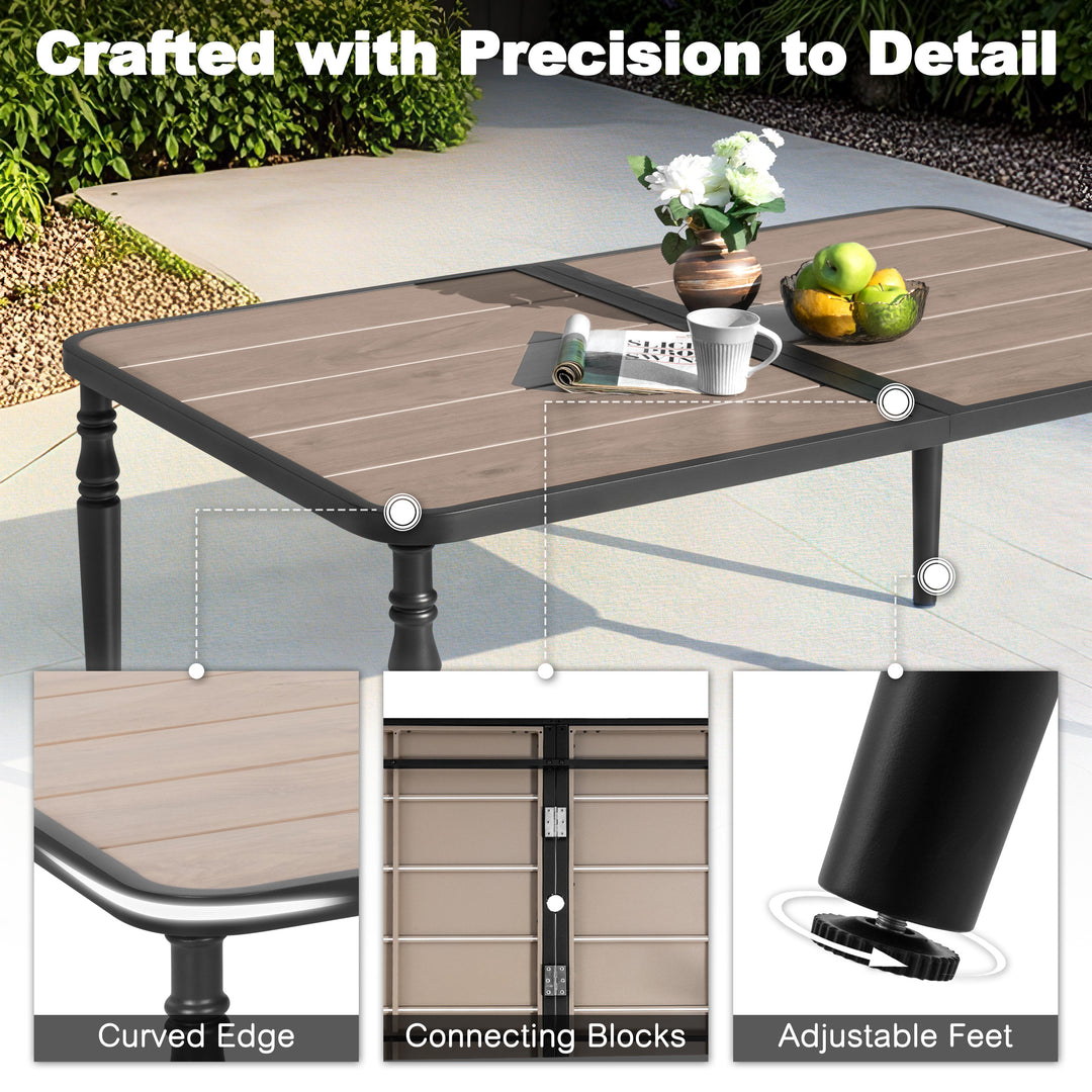 7-Piece Outdoor Dining Set with Padded Textilene C-Spring Motion Chairs