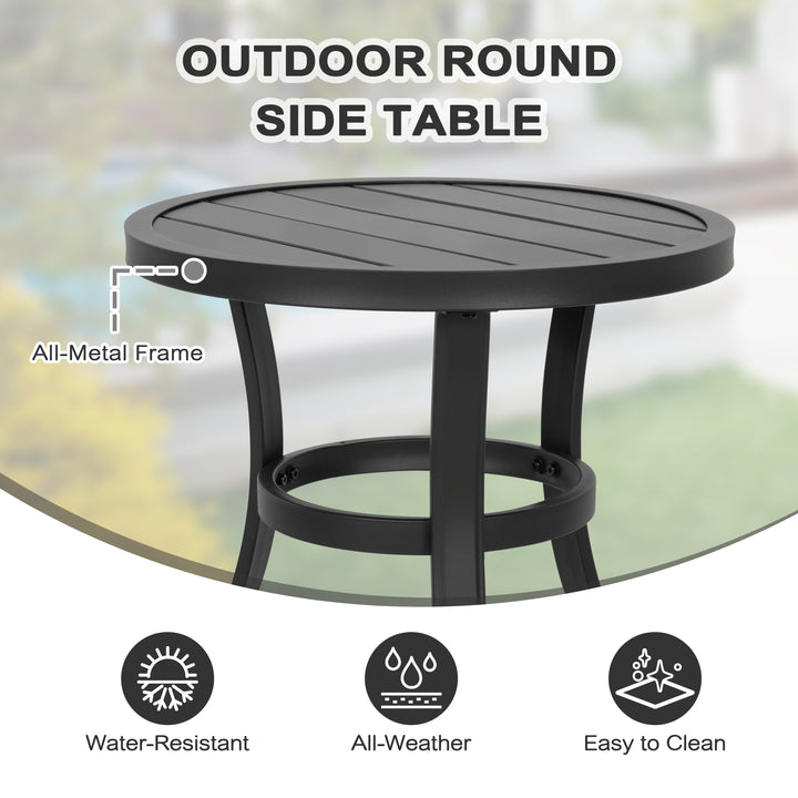 3-Piece Outdoor Bistro Set, Breathable Textilene, Durable Iron Frame