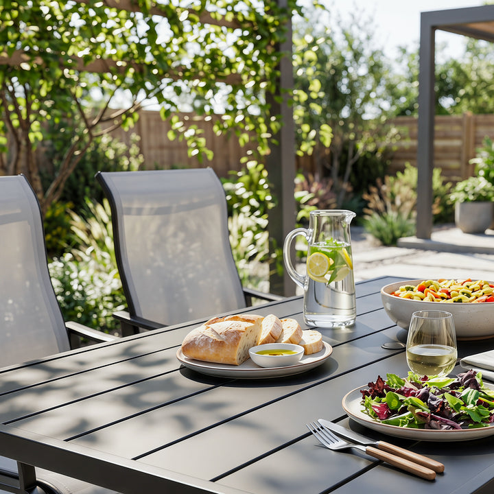 7-Piece Patio Dining Set, Textilene Chairs with C-Spring Legs