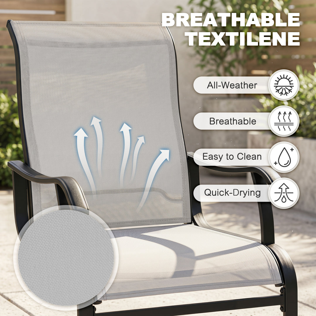 7-Piece Patio Dining Set, Textilene Chairs with C-Spring Legs
