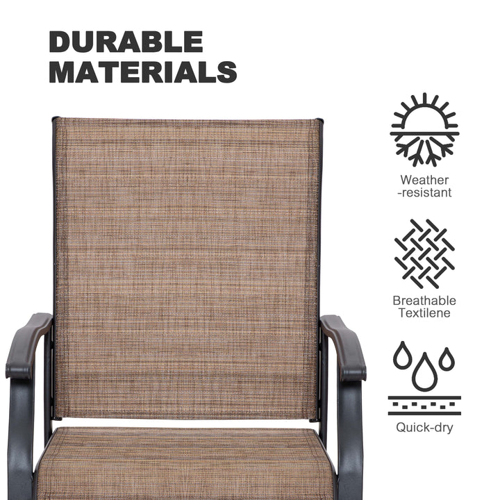 5-Piece Patio Outdoor Textilene and Metal Dining Set with Umbrella Hole