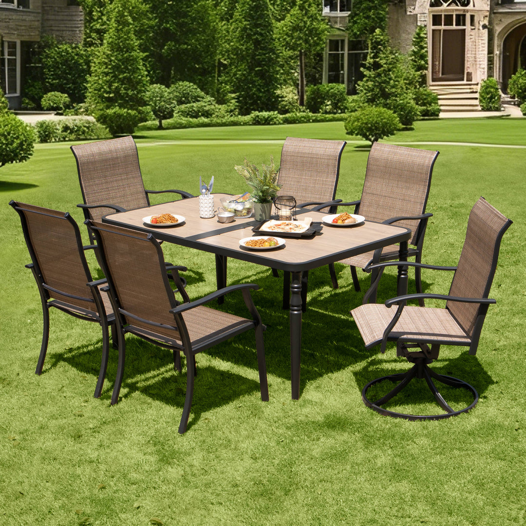 clearance patio table with umbrella hole BIQWBIC 32" with Hole, Round Outdoor Dining Table Bistro Table with Glass Table Top, All Weather Small Outdoor Table for Pool, Lawn, Backyard, Balcony : Patio A modern wood Sunset West Bristol 48-Inch Round