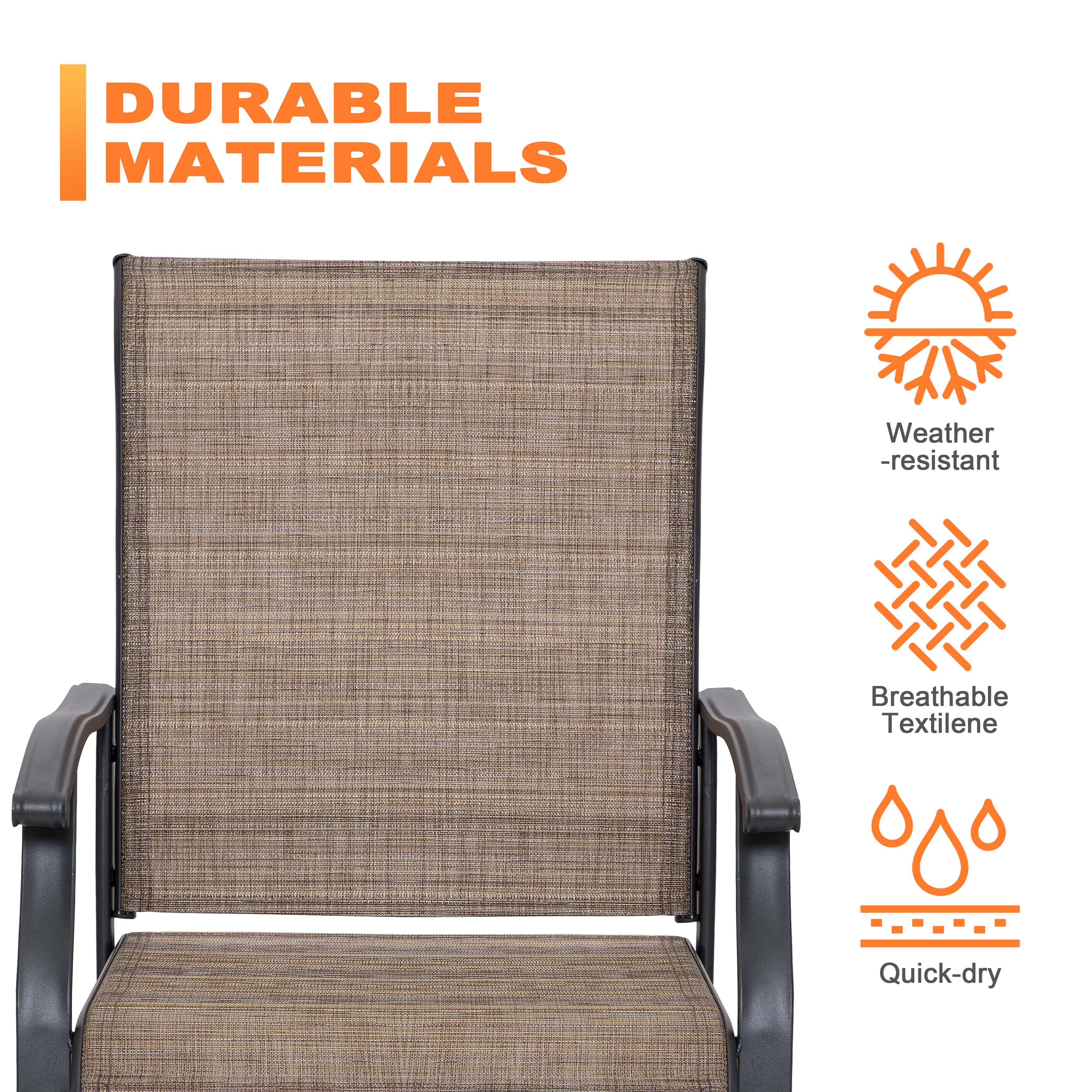 Nuu Garden 3Pcs Swivel Patio Chairs Set SID021-01 | brown
