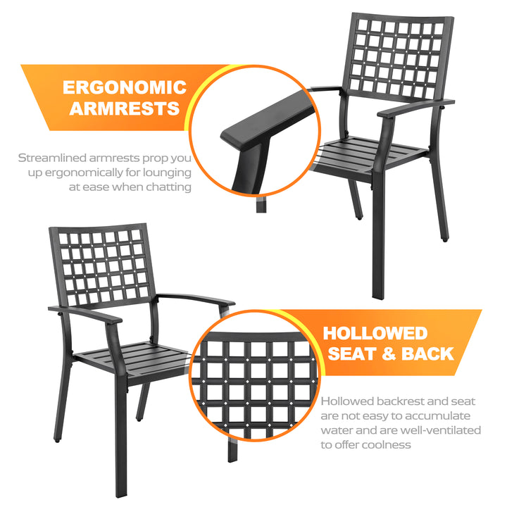 5-Piece Patio Outdoor Metal Dining Set with Umbrella Hole