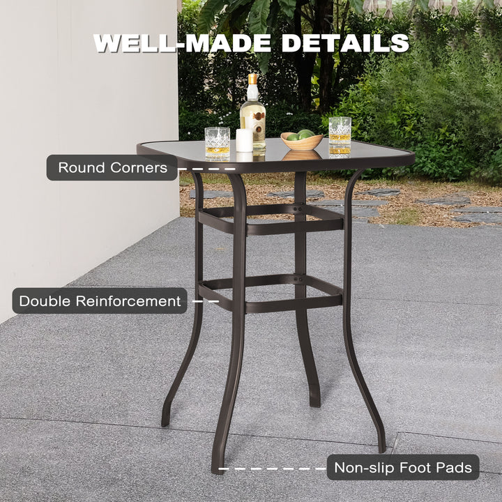 Outdoor 3-Piece Textilene Bar Set, Swivel Bar Stools and Bar Table, Gray