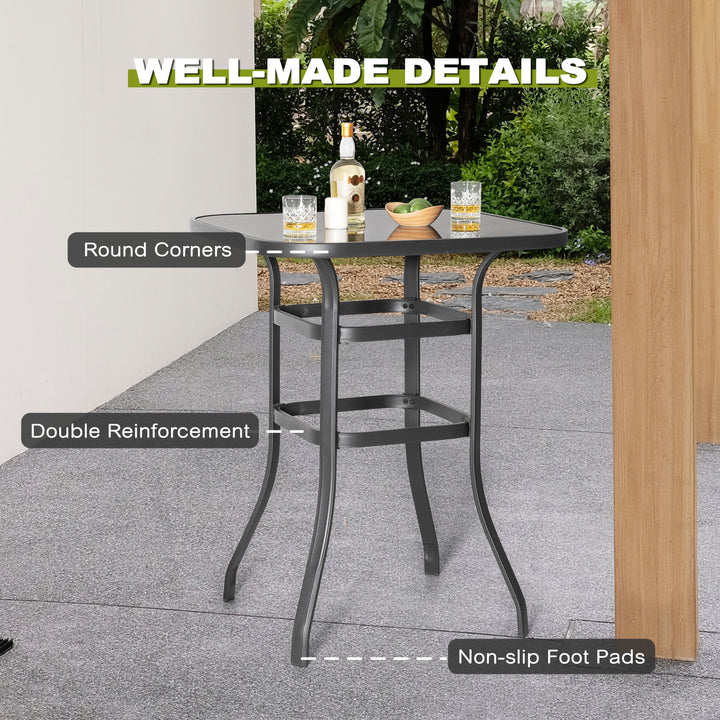 Outdoor 5-Piece Textilene Bar Set, Swivel Bar Stools and Bar Table, Gray